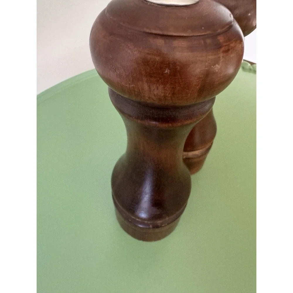 Vintage Mr. Dudley Solid Wood Pepper Grinder Mill & Salt Shaker Set Brown